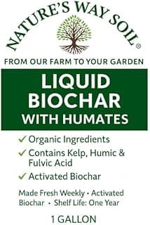 Nature's Way Soil Liquid Biochar with Kelp, Humic & Fulvic Acids - Premium Soil Amendment for Water Retention